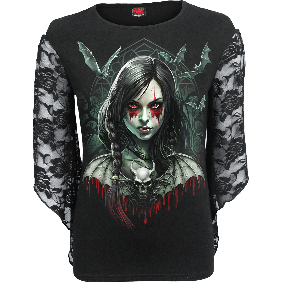 HALLOW'S EVE - Rose Lace Sleeve Top