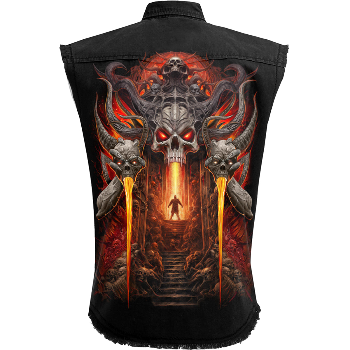GATES OF HELL - Sleeveless Stone Washed Worker Black
