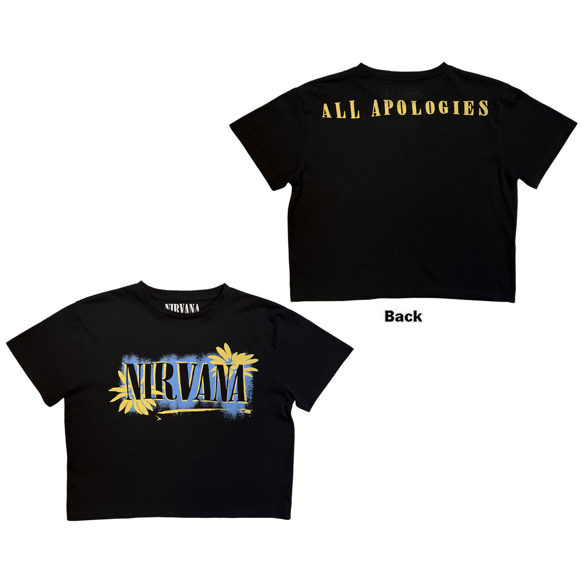 NIRVANA - ALL APOLOGIES - Ladies Crop Top Black