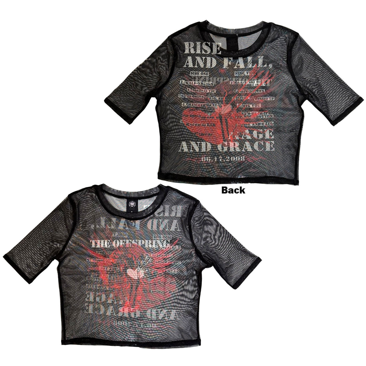 THE OFFSPRING - RISE & FALL - Ladies Crop Top Black