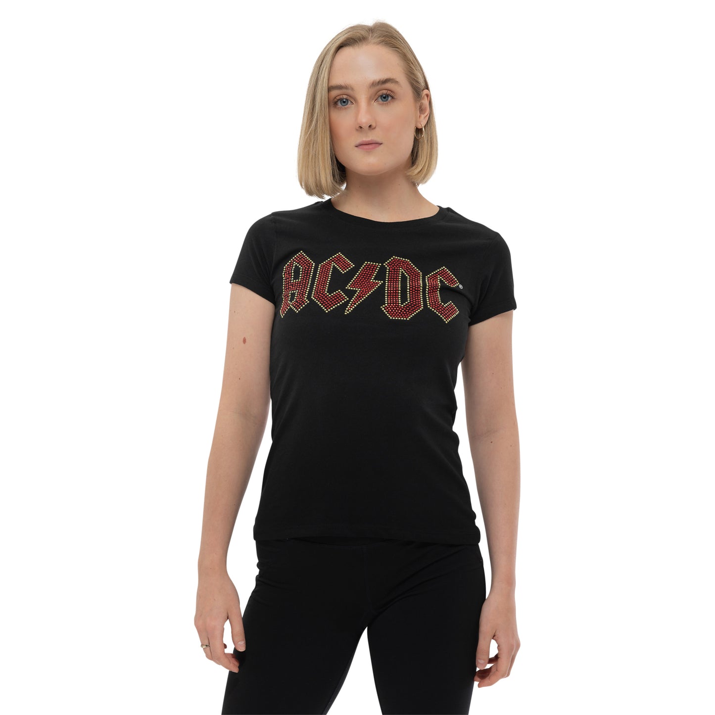 AC/DC - FULL COLOUR LOGO - T-Shirt Black (Embellished)