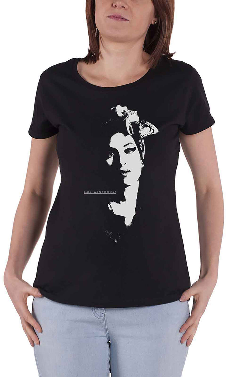 AMY WINEHOUSE - SCARF PORTRAIT - Ladies T-Shirt Black