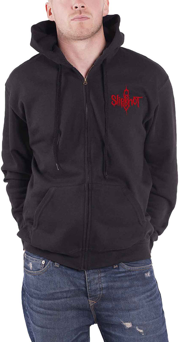 SLIPKNOT - 9 POINT STAR - Zipped Hoodie Black (Back Print)