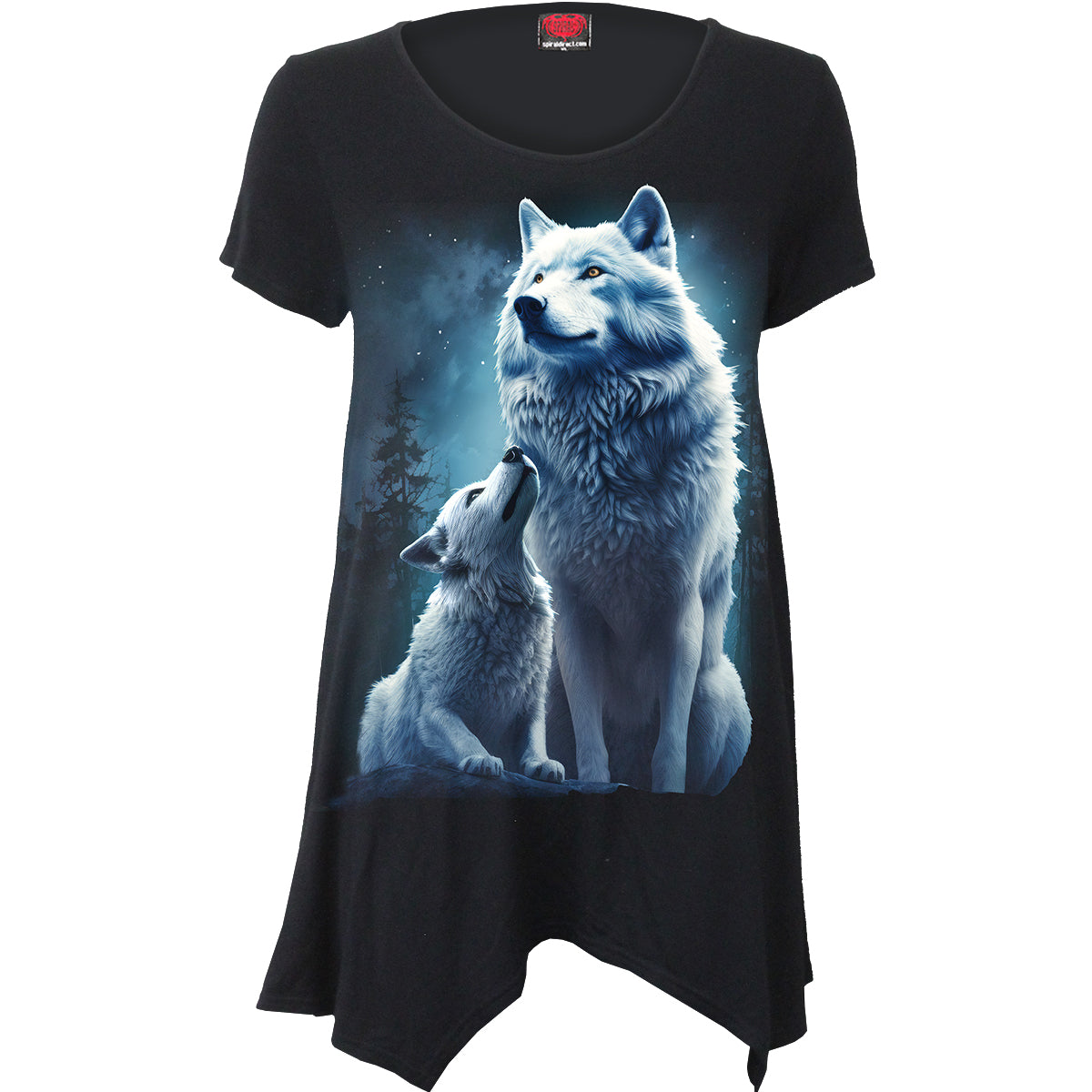 Spiral Direct Wolf Spirit - Smock Tunic Casual Top, T Shirt Donna, Nero (Black 001), M Spiral Direct Wolf Spirit - Smock Tunic Casual Top, T Shirt Donna, Nero (Black 001), M