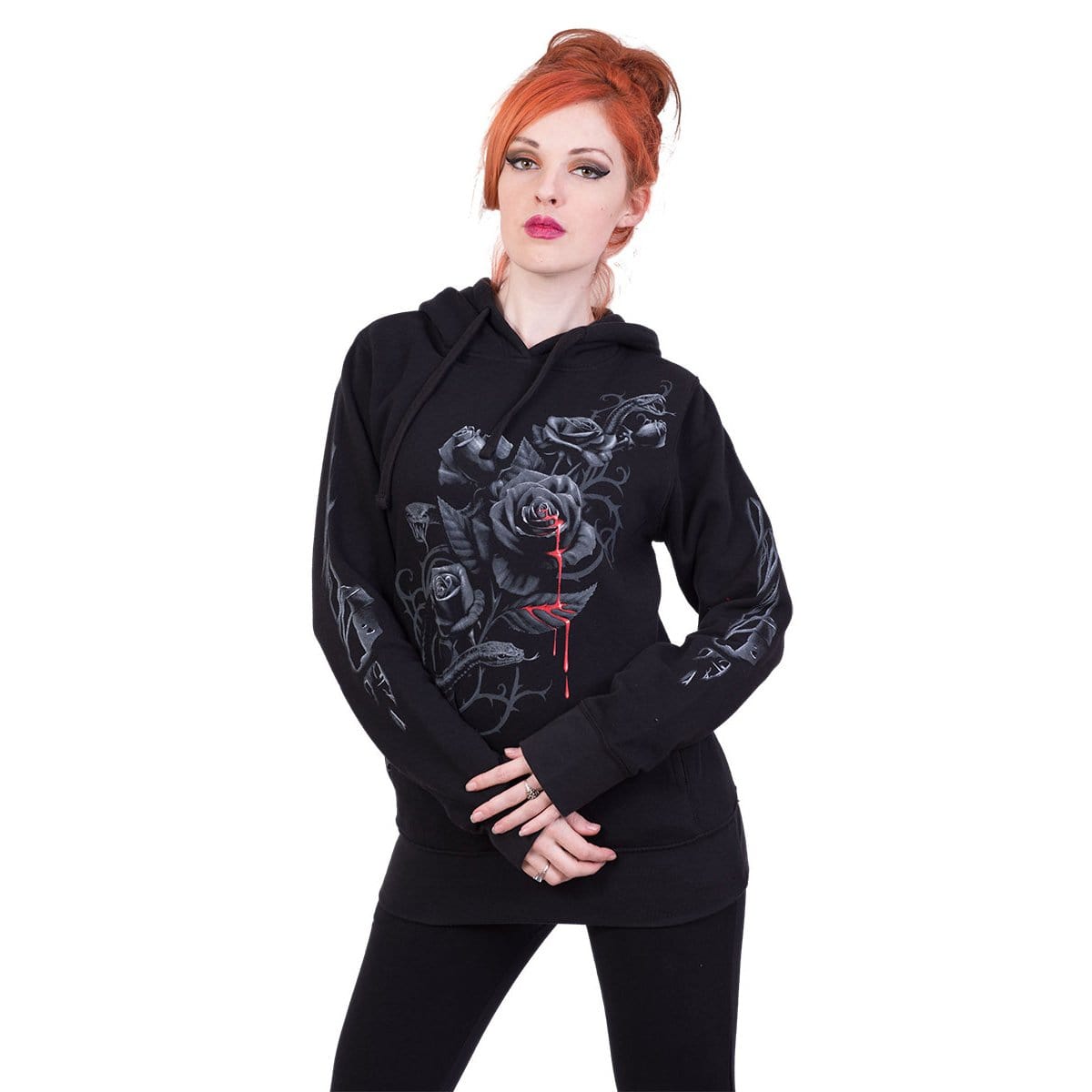 FATAL ATTRACTION - Side Pocket Stitched Hoody Black - Spiral USA