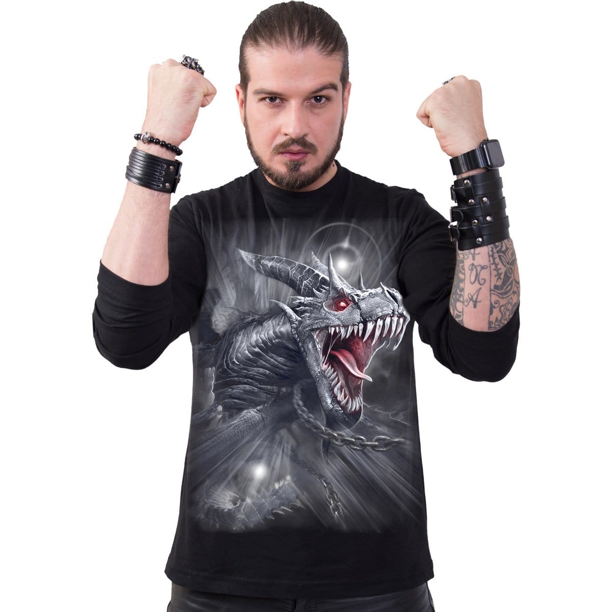 DRAGON'S CRY - Longsleeve T-Shirt Black - Spiral USA