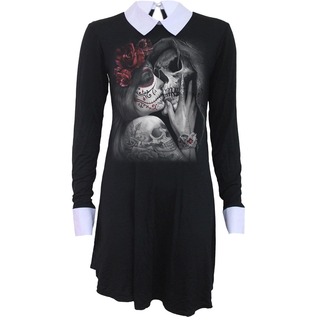 DEAD KISS - PeterPan Collar Baby Doll LS Dress - Spiral USA