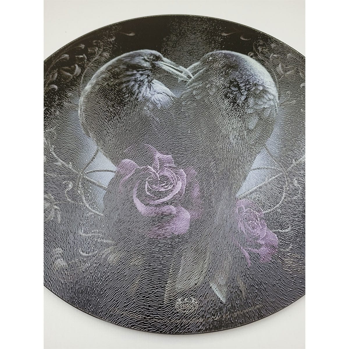 RAVEN HEART - Glass Chopping Board (Circular) - Spiral USA