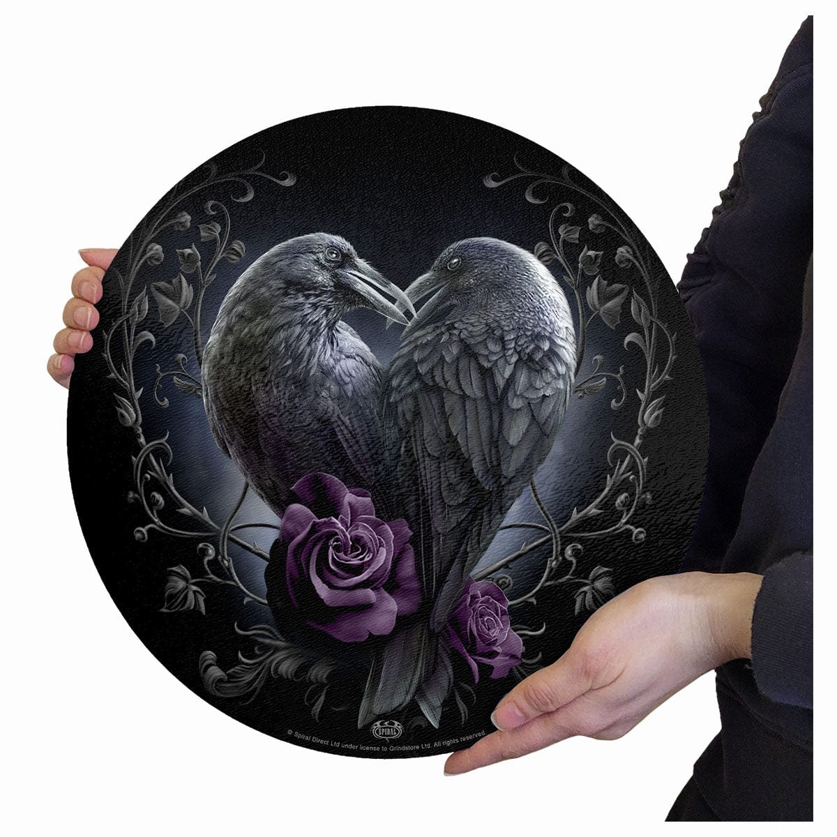 RAVEN HEART - Glass Chopping Board (Circular) - Spiral USA