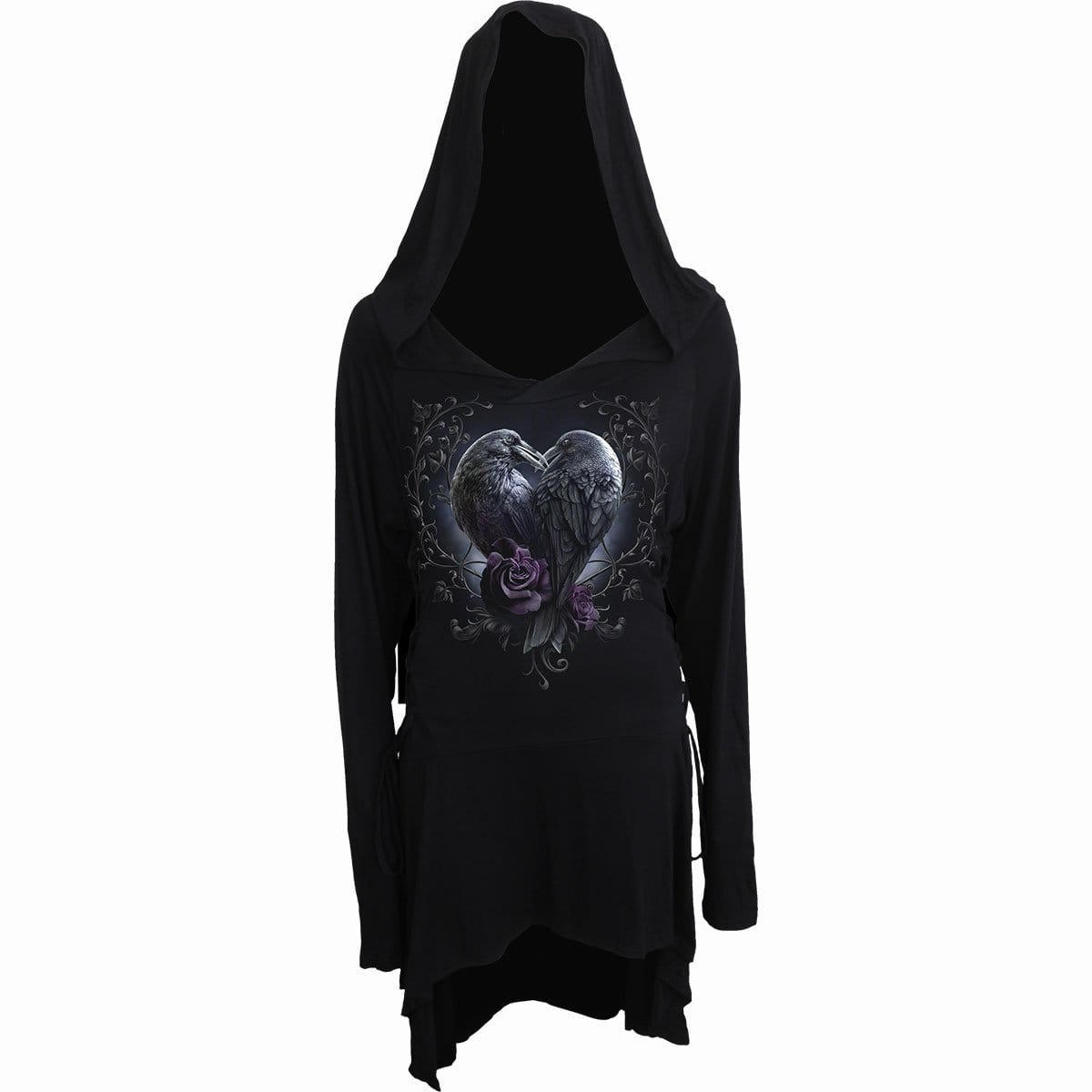RAVEN HEART - Black Widow Gothic Hooded Dress RAVEN HEART - Black Widow Gothic Hooded Dress
