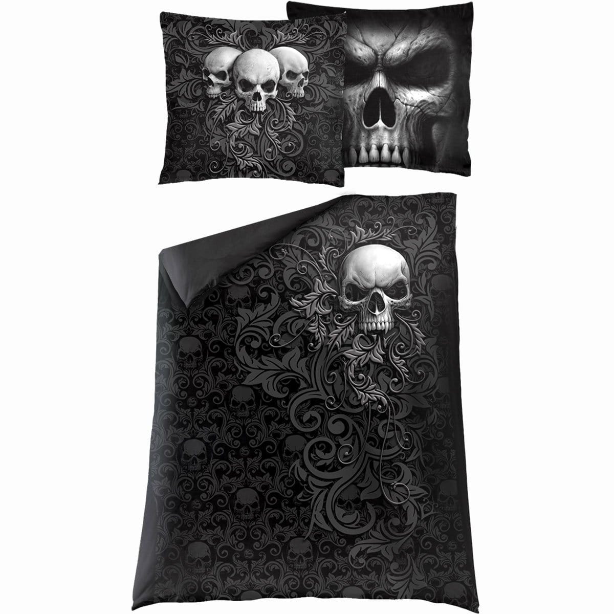 SKULL SCROLL - Single Duvet Cover + UK And EU Pillow case - Spiral USA