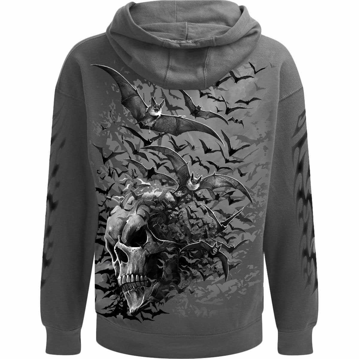 BAT SKULL - Hoody Charcoal - Spiral USA