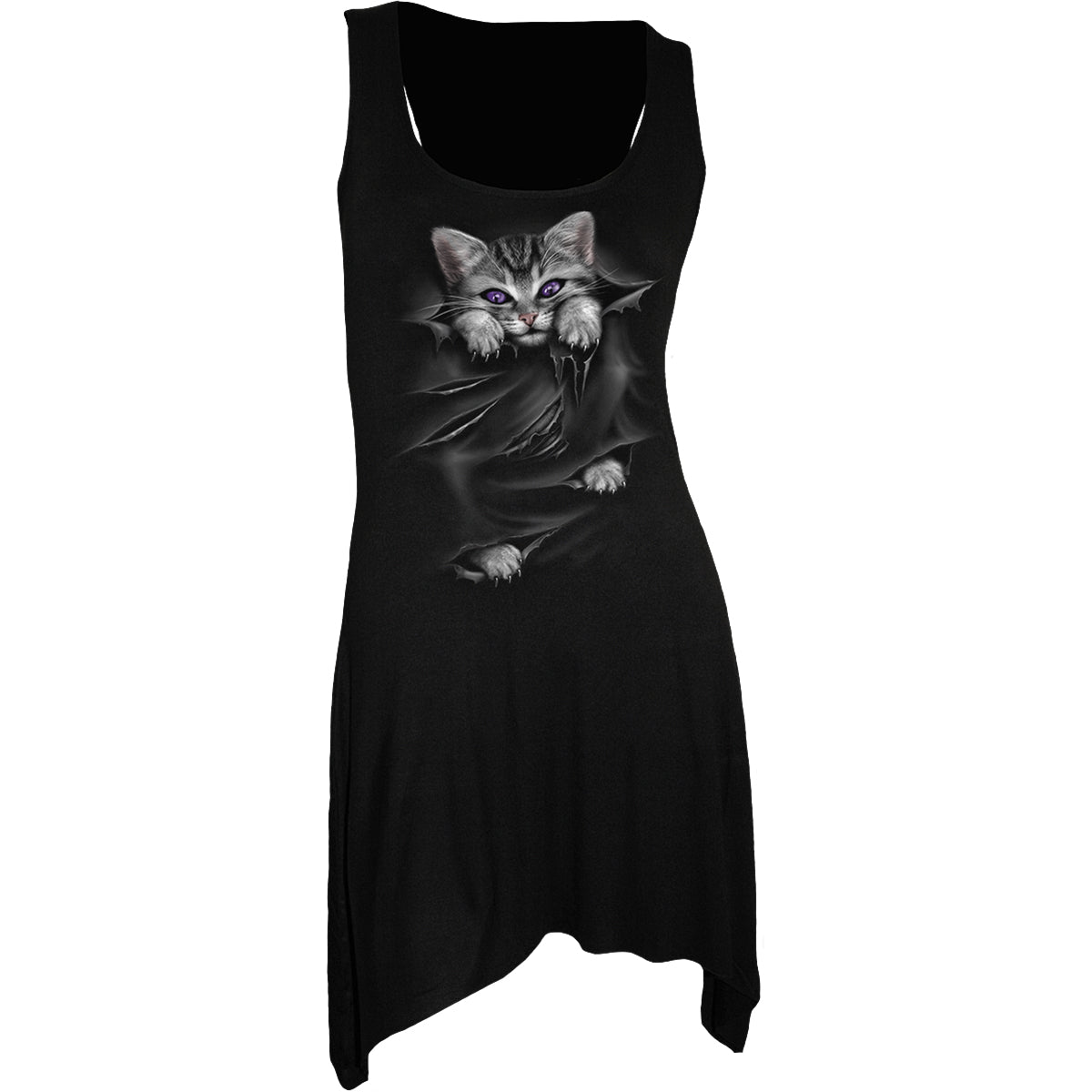 Spiral - BRIGHT EYES - Goth Bottom Camisole Dress Black, S Spiral - BRIGHT EYES - Goth Bottom Camisole Dress Black, S