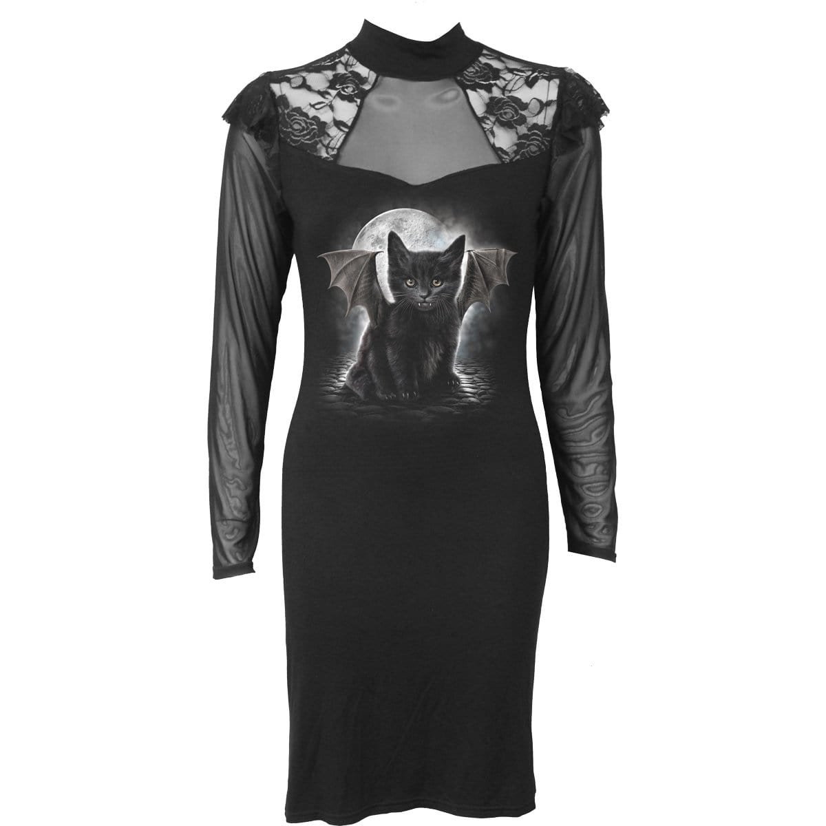 BAT CAT - Lace Shoulder Corset Dress - Spiral USA