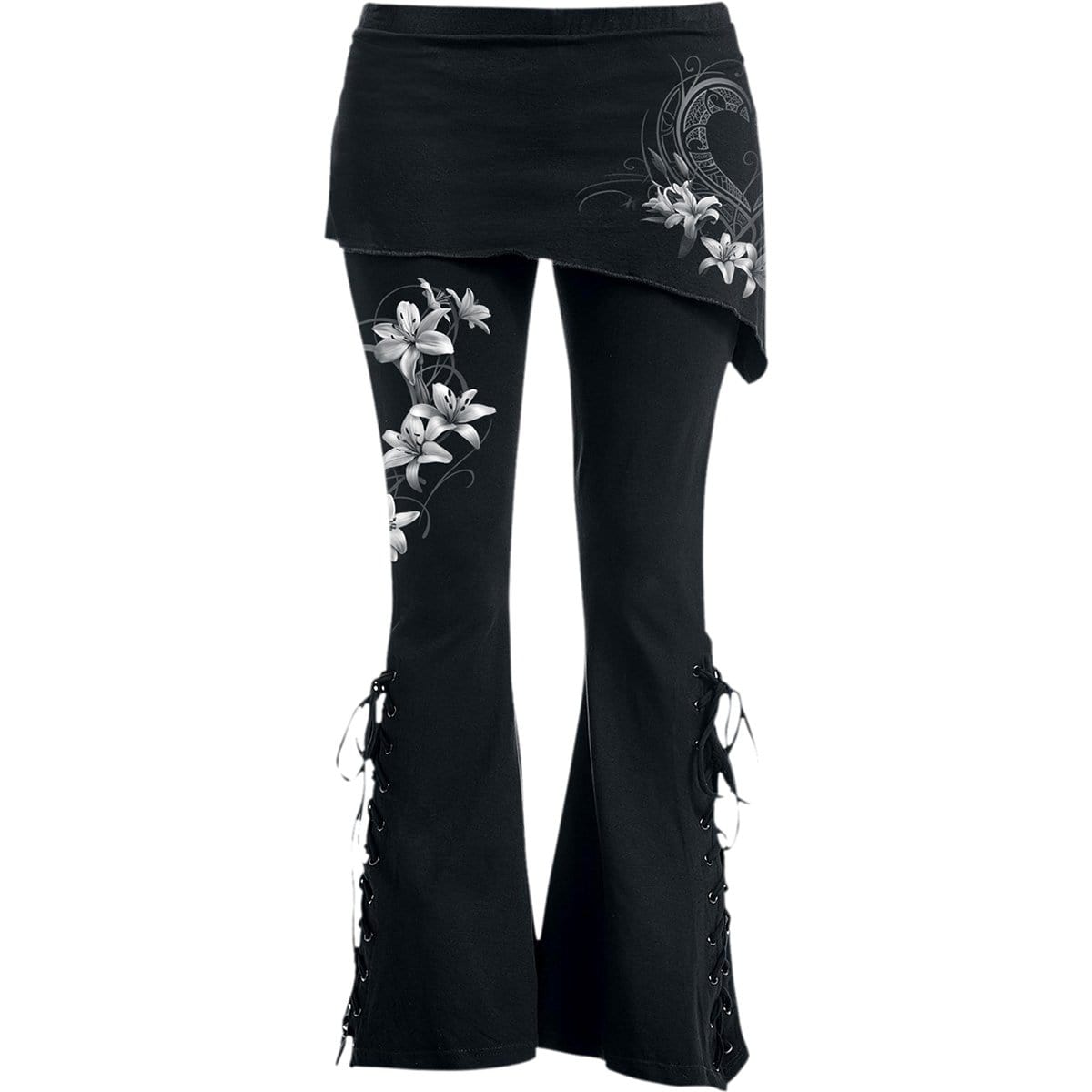 PURE OF HEART - 2in1 Boot-Cut Leggings with Micro Slant Skirt - Spiral USA