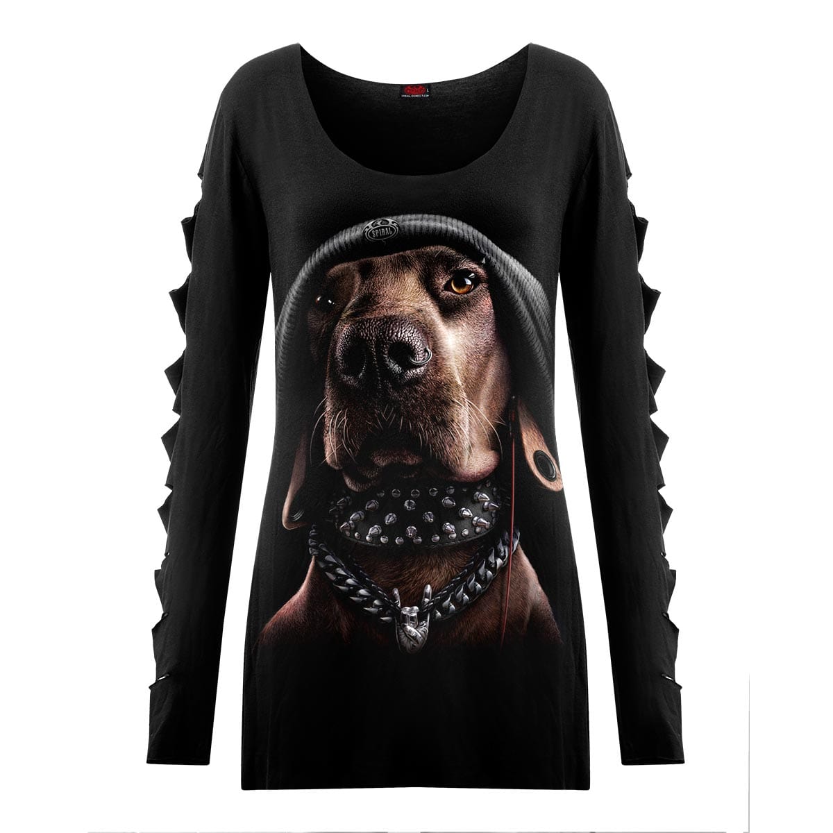 DAWG - Slashed Sleeve Boatneck Top - Spiral USA