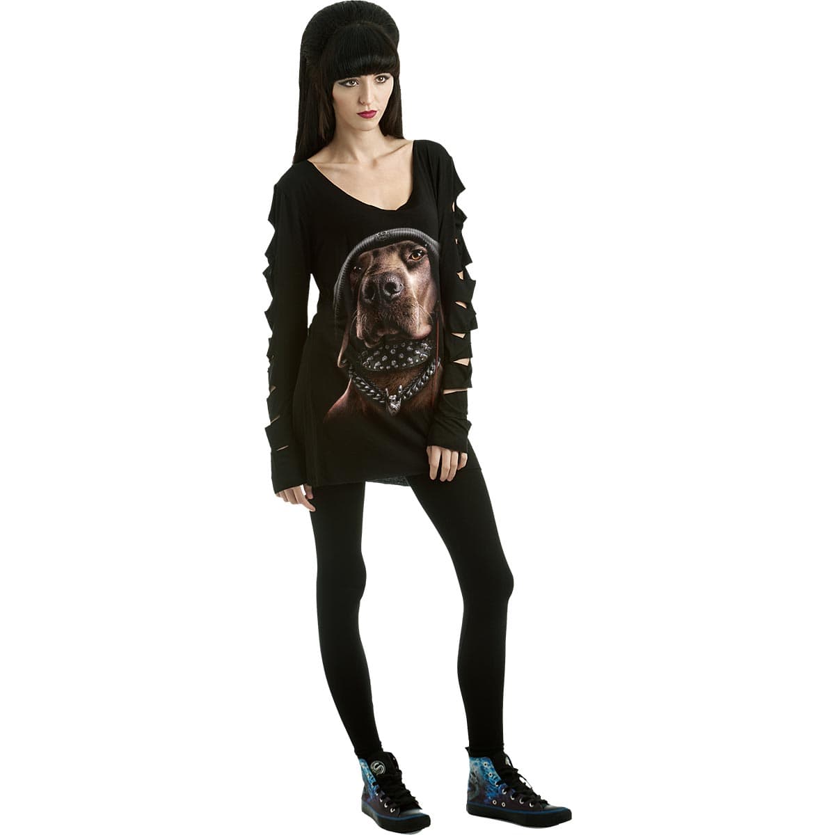DAWG - Slashed Sleeve Boatneck Top - Spiral USA