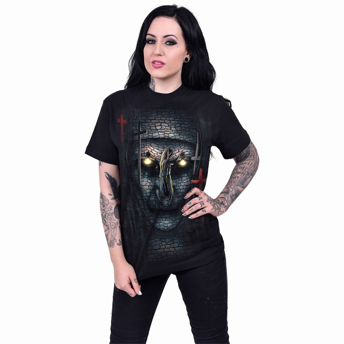 THE NUN - SKULL ILLUSION - T-Shirt Black - Spiral USA