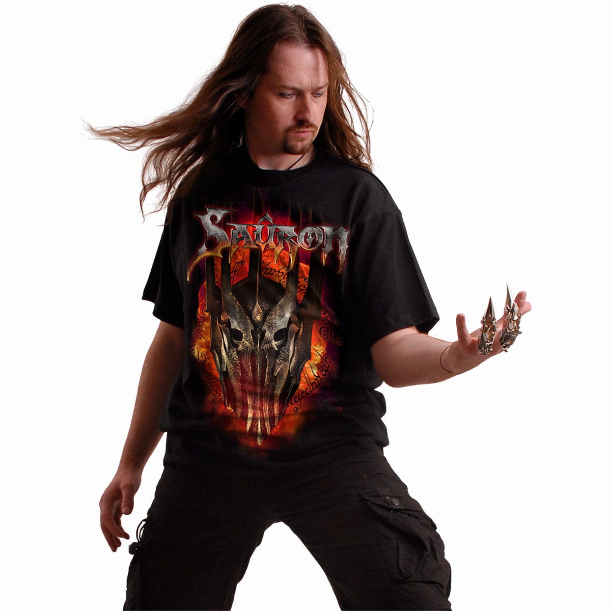 LOTR - SAURON - METAL TEE - Front Print T-Shirt Black - Spiral USA