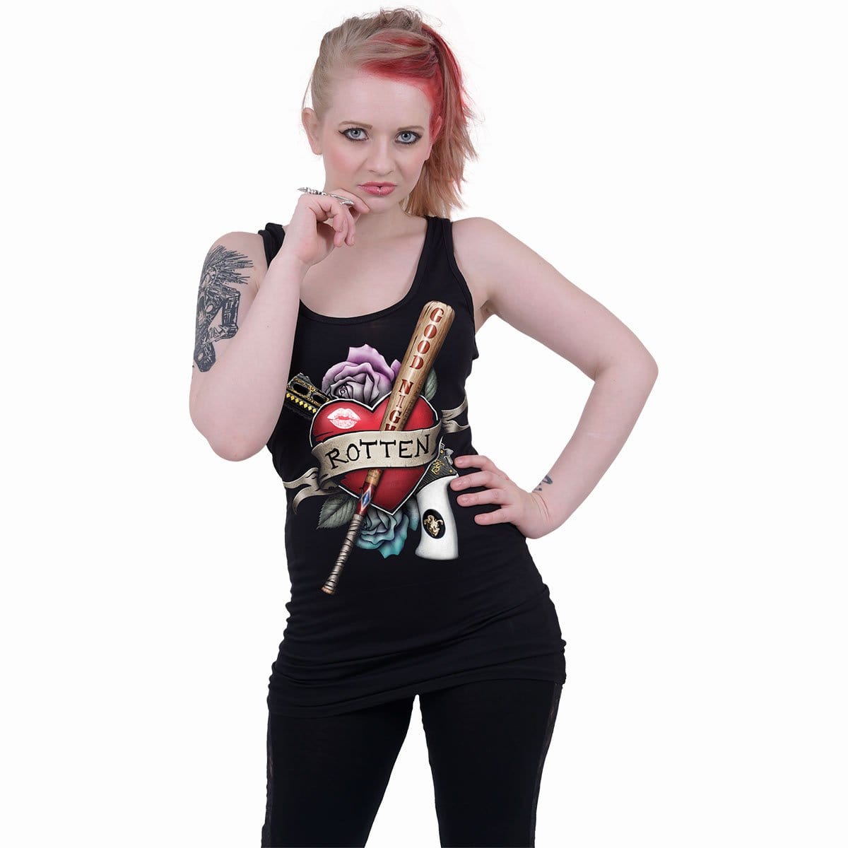 HARLEY QUINN - ROTTEN - Razor Back Top Black - Spiral USA