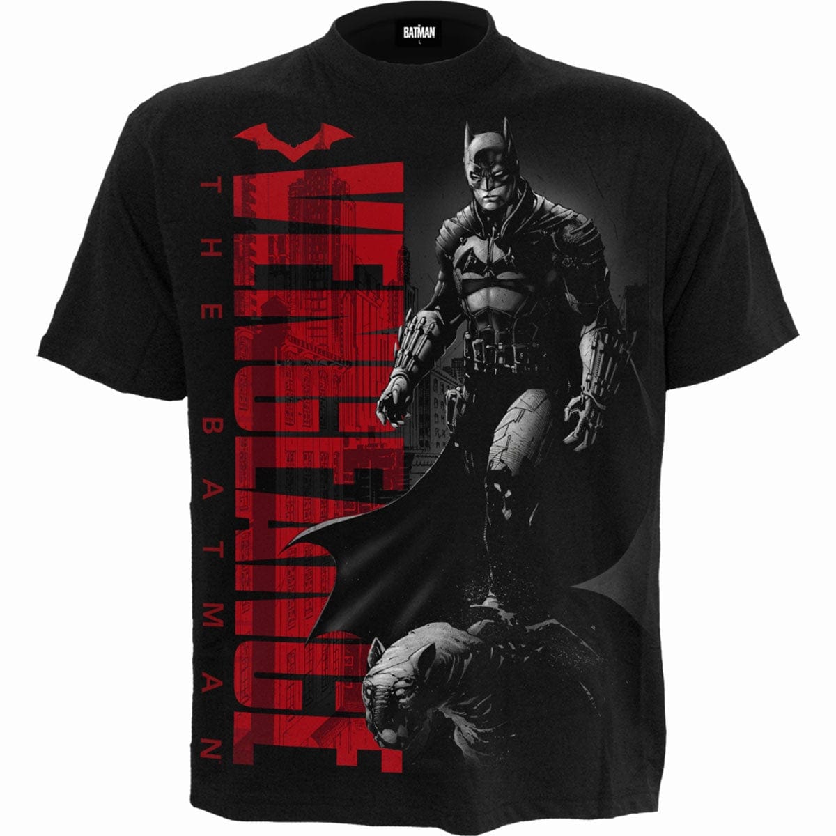 COMIC Print Black T-Shirt THE - - Front COVER BATMAN