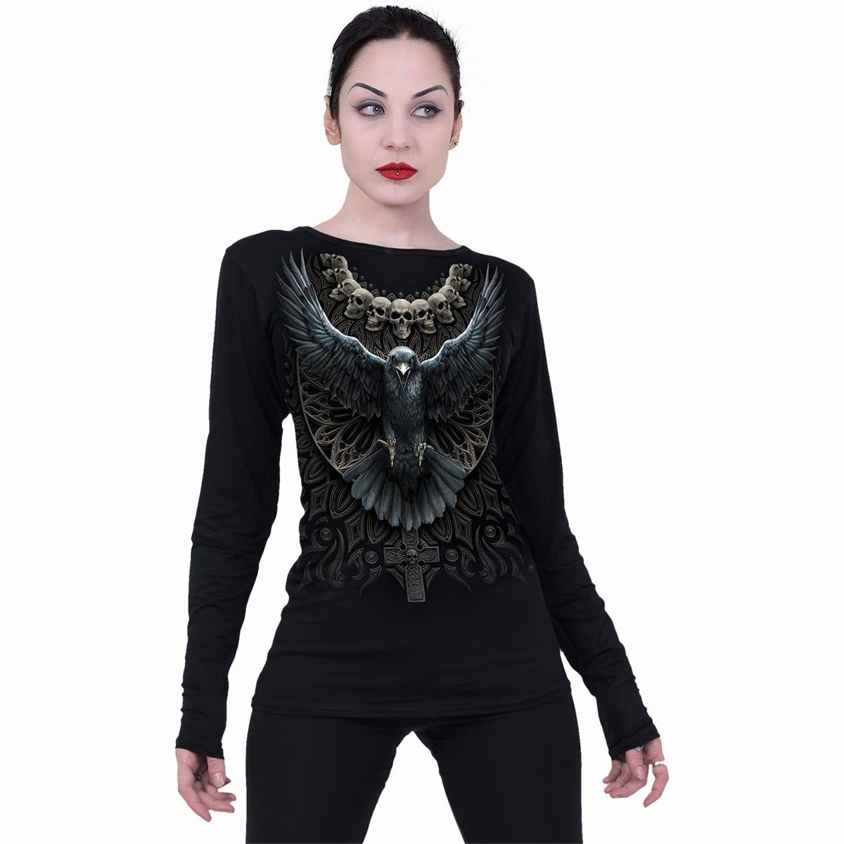 RAVEN SKULL - Baggy Top Black - Spiral USA