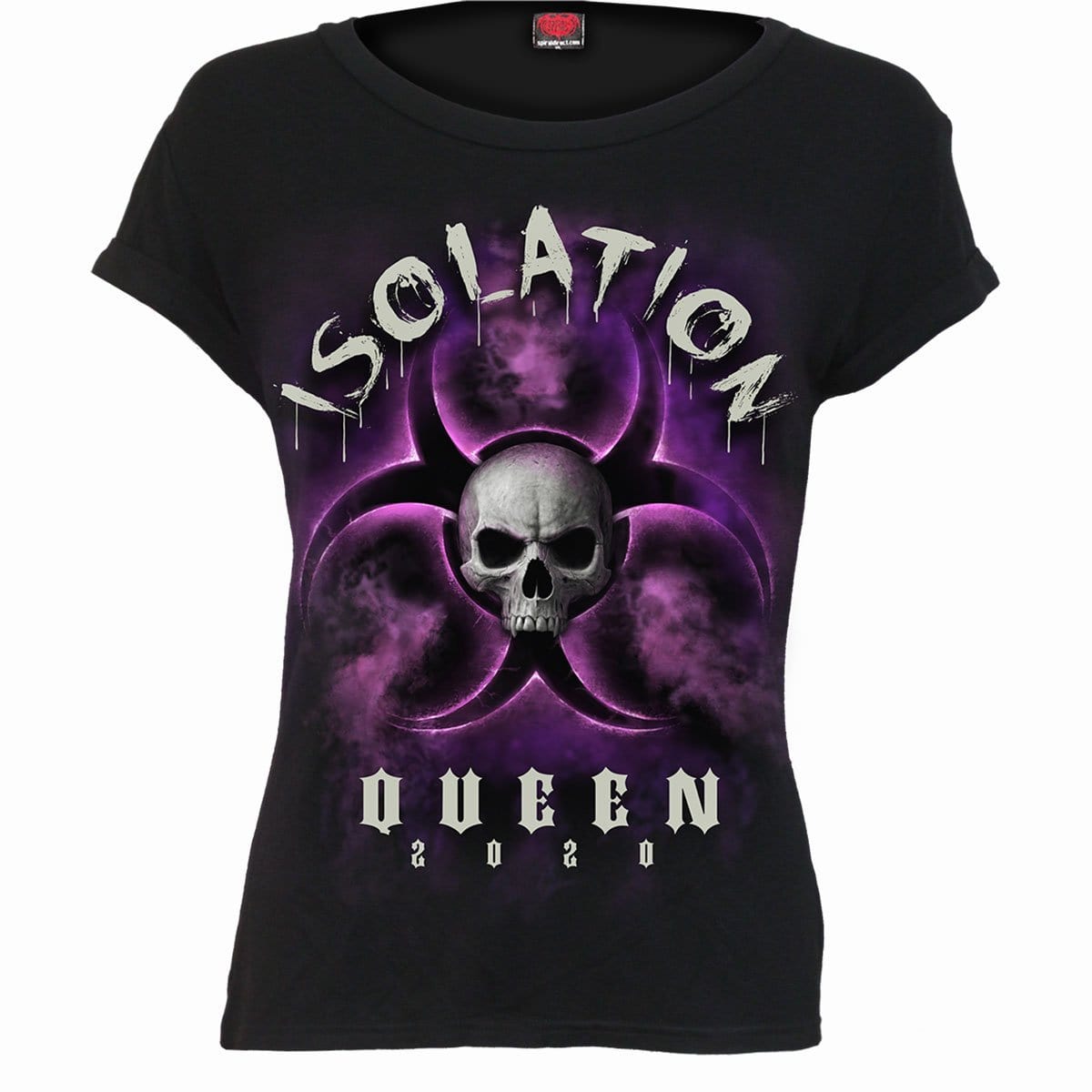 ISOLATION QUEEN - Boatneck Cap Sleeve Top Black - Spiral USA
