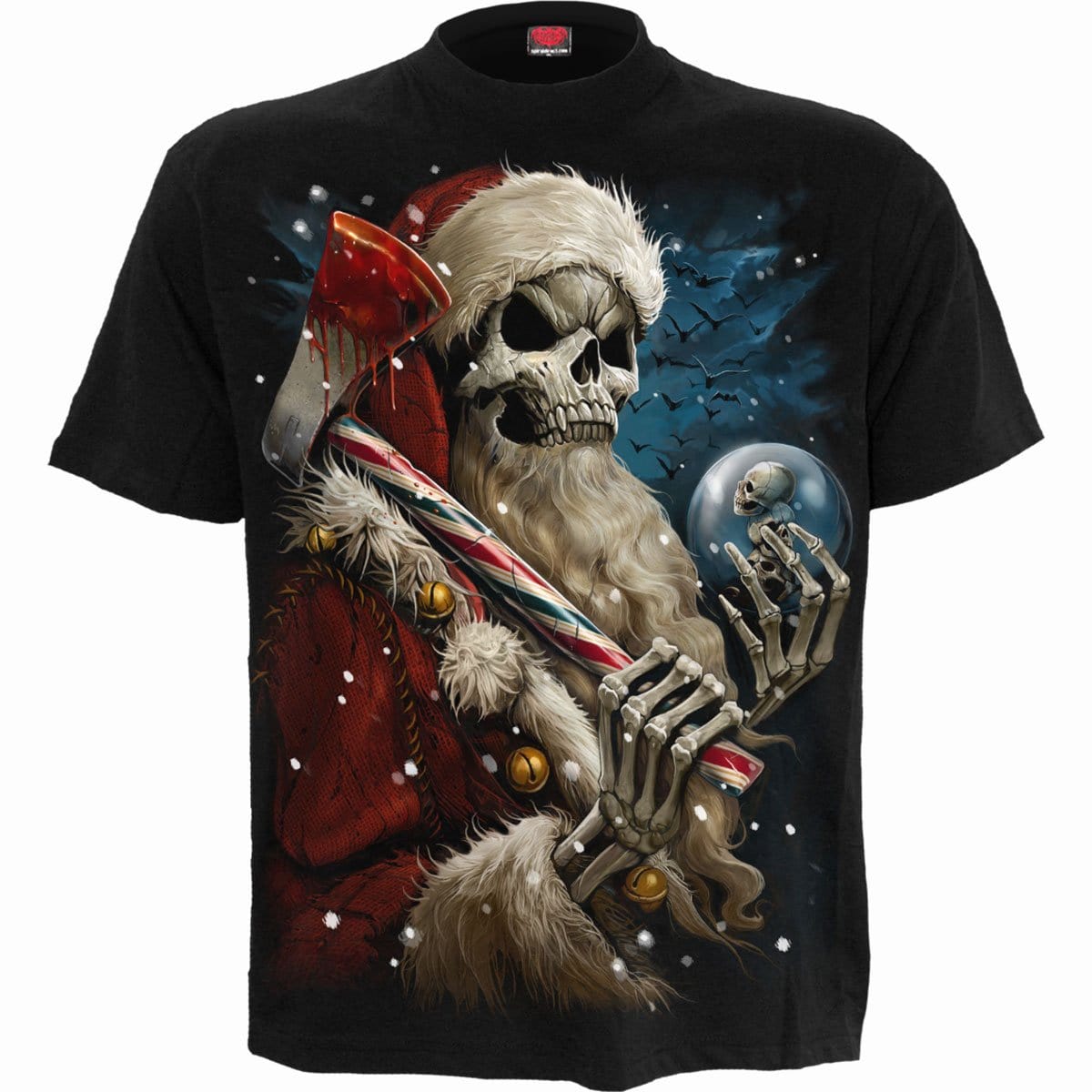 CANDY CANE SANTA - T-Shirt Black - Spiral USA