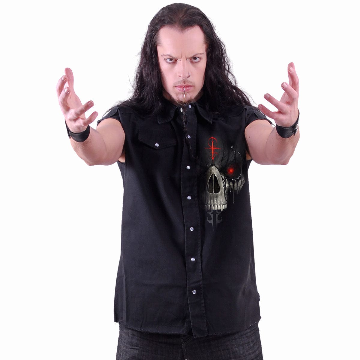 DARK DEATH - Sleeveless Stone Washed Worker Black - Spiral USA