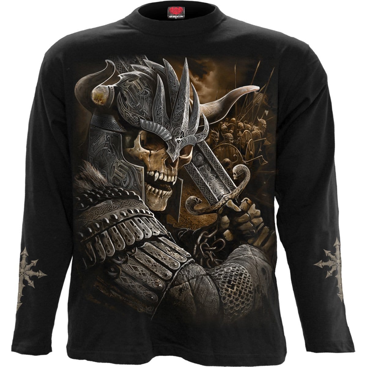 VIKING WARRIOR - Longsleeve T-Shirt Black - Spiral USA