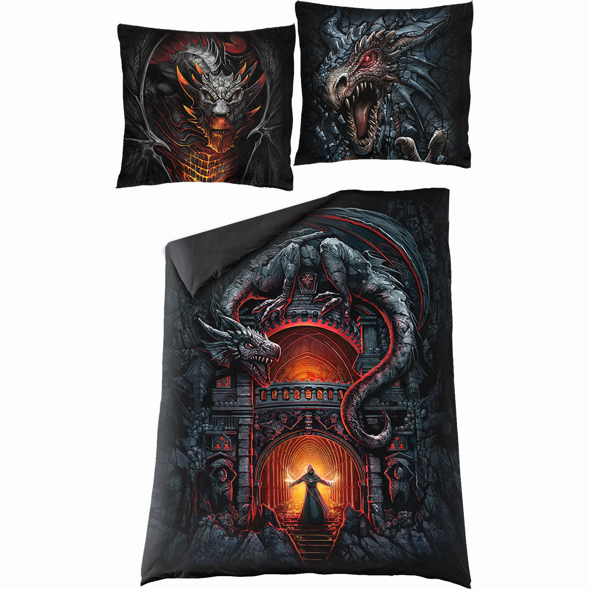 DRACONIS - Single Cotton Duvet Cover + UK And EU Pillow case