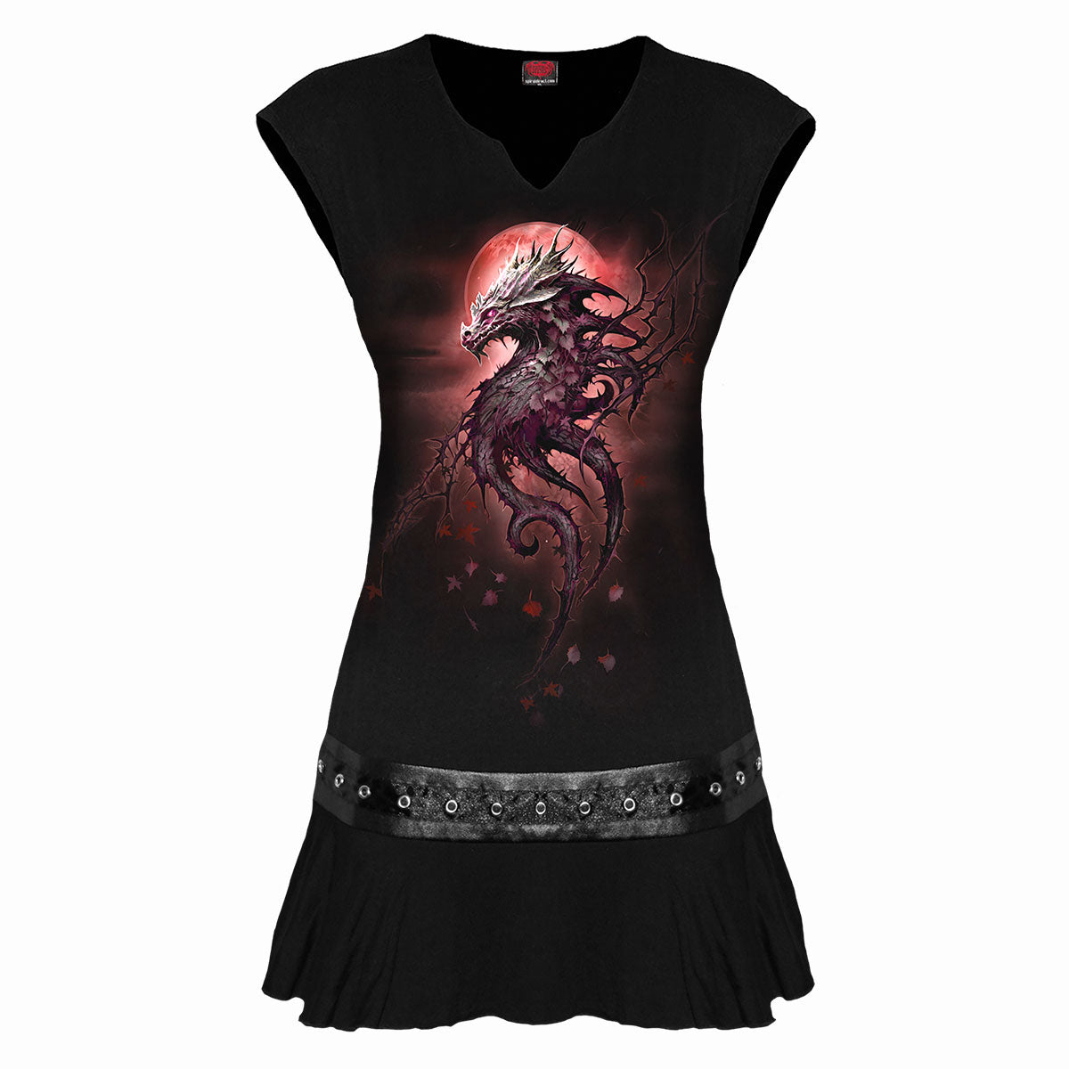 Spiral - OAK DRAGON - Stud Waist Mini Dress Black, XL Spiral - OAK DRAGON - Stud Waist Mini Dress Black, XL
