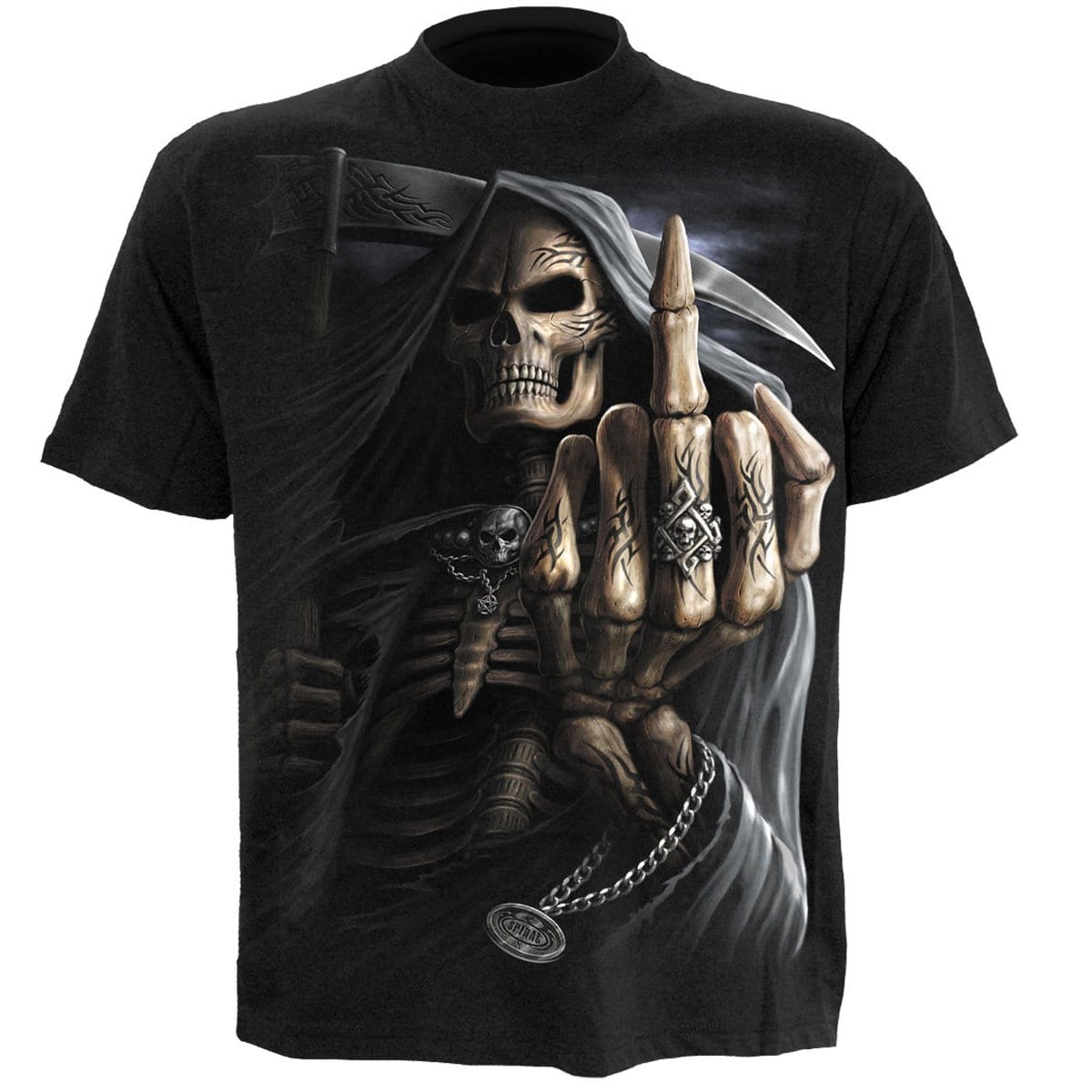 BONE FINGER - T-Shirt Black - Spiral USA