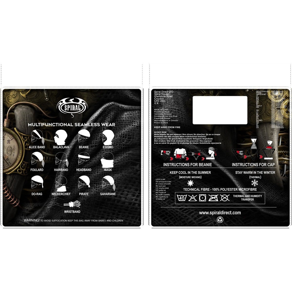 STEAM PUNK REAPER - Multifunctional Face Wraps - Spiral USA