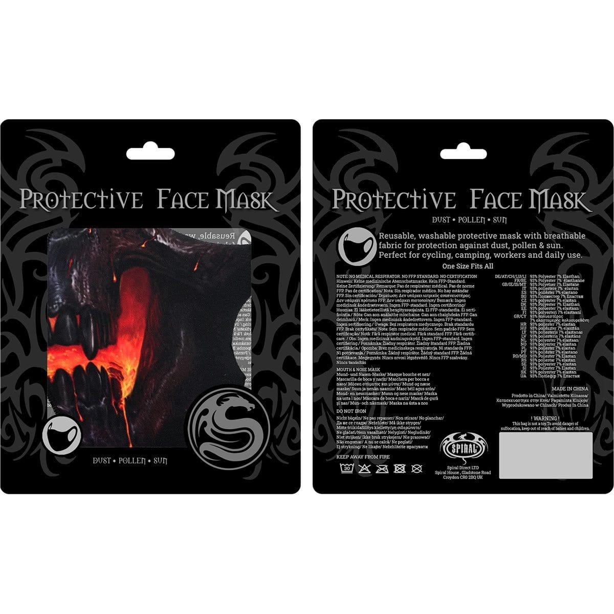 SKULL LAVA - Face Mask - Spiral USA