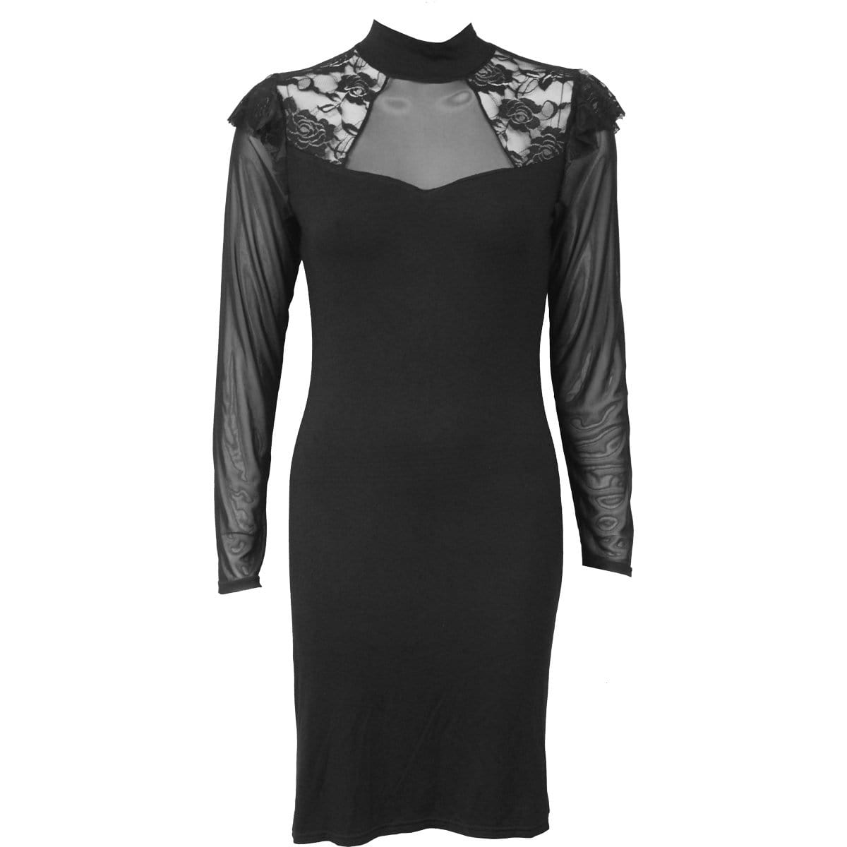 Gothic Elegance - Lace Shoulder Corset Dress L Gothic Elegance - Lace Shoulder Corset Dress L