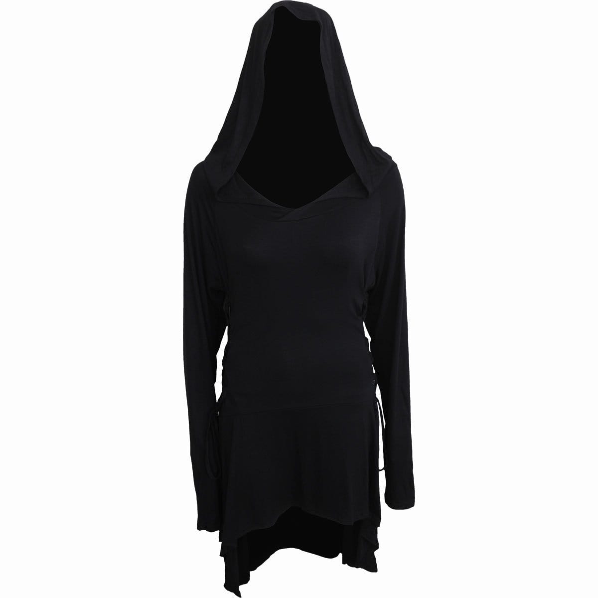 GOTHIC ELEGANCE - Black Widow Gothic Hooded Dress GOTHIC ELEGANCE - Black Widow Gothic Hooded Dress