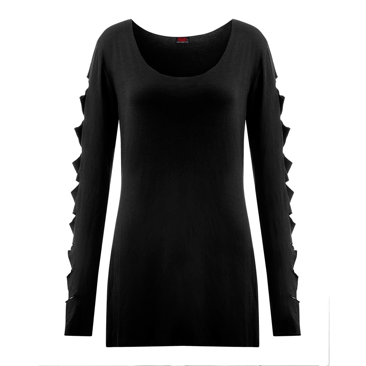 METAL STREETWEAR - Slashed Sleeve Boatneck Top - Spiral USA