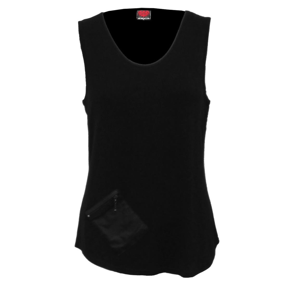 URBAN FASHION - Zip Pouch Vest Black - Spiral USA