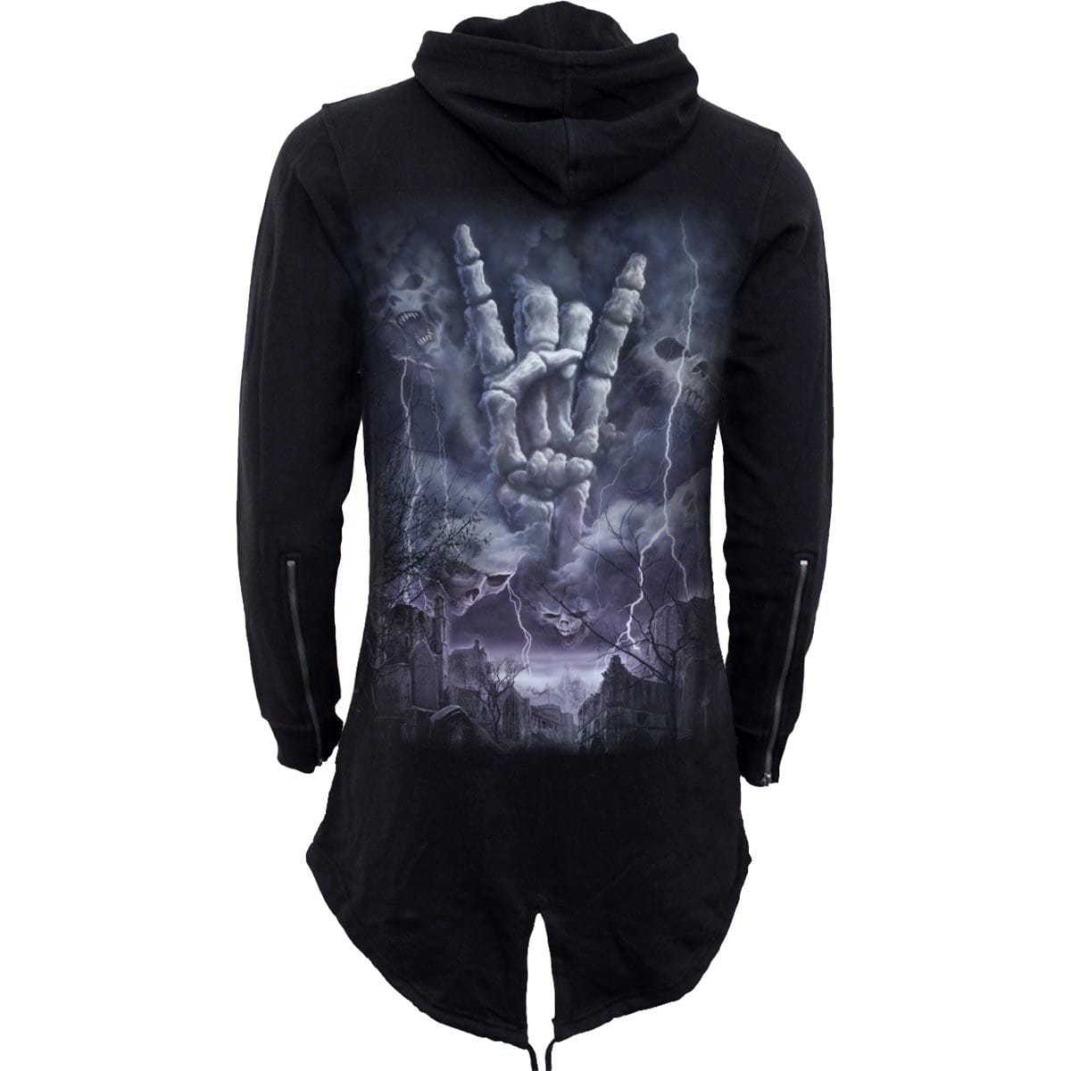 ROCK ETERNAL - Mens Fish Tail Zipper Hoody - Zip Sleeves - Spiral USA