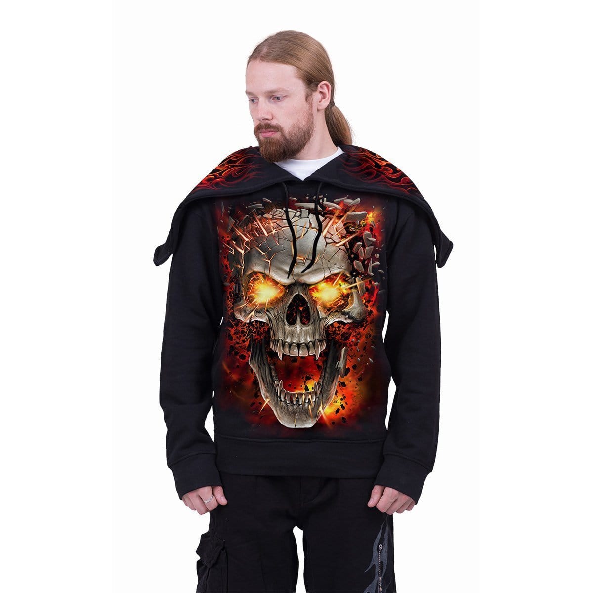 SKULL BLAST - Split Zip Hoody Black - Spiral USA