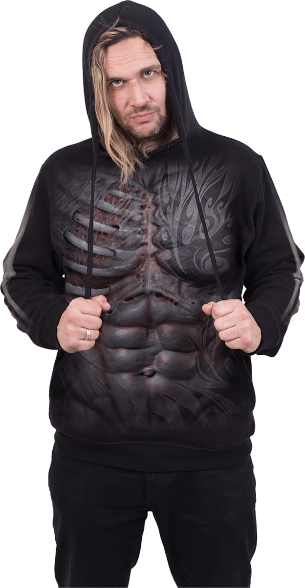 RIPPED - Side Pocket Hoody Black - Spiral USA