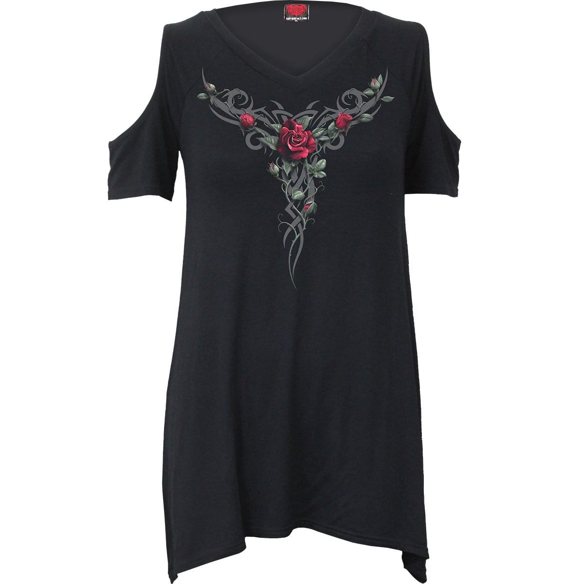 TRIBAL ROSE - Cold Shoulder Goth Bottom Top - Spiral USA