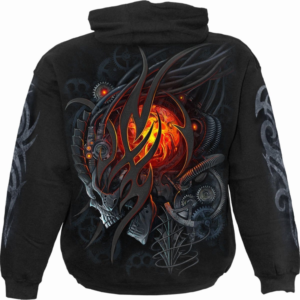 STEAMPUNK SKULL - Hoody Black - Spiral USA
