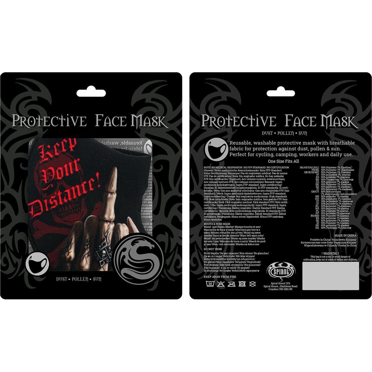 KEEP YOUR DISTANCE - Face Mask - Spiral USA