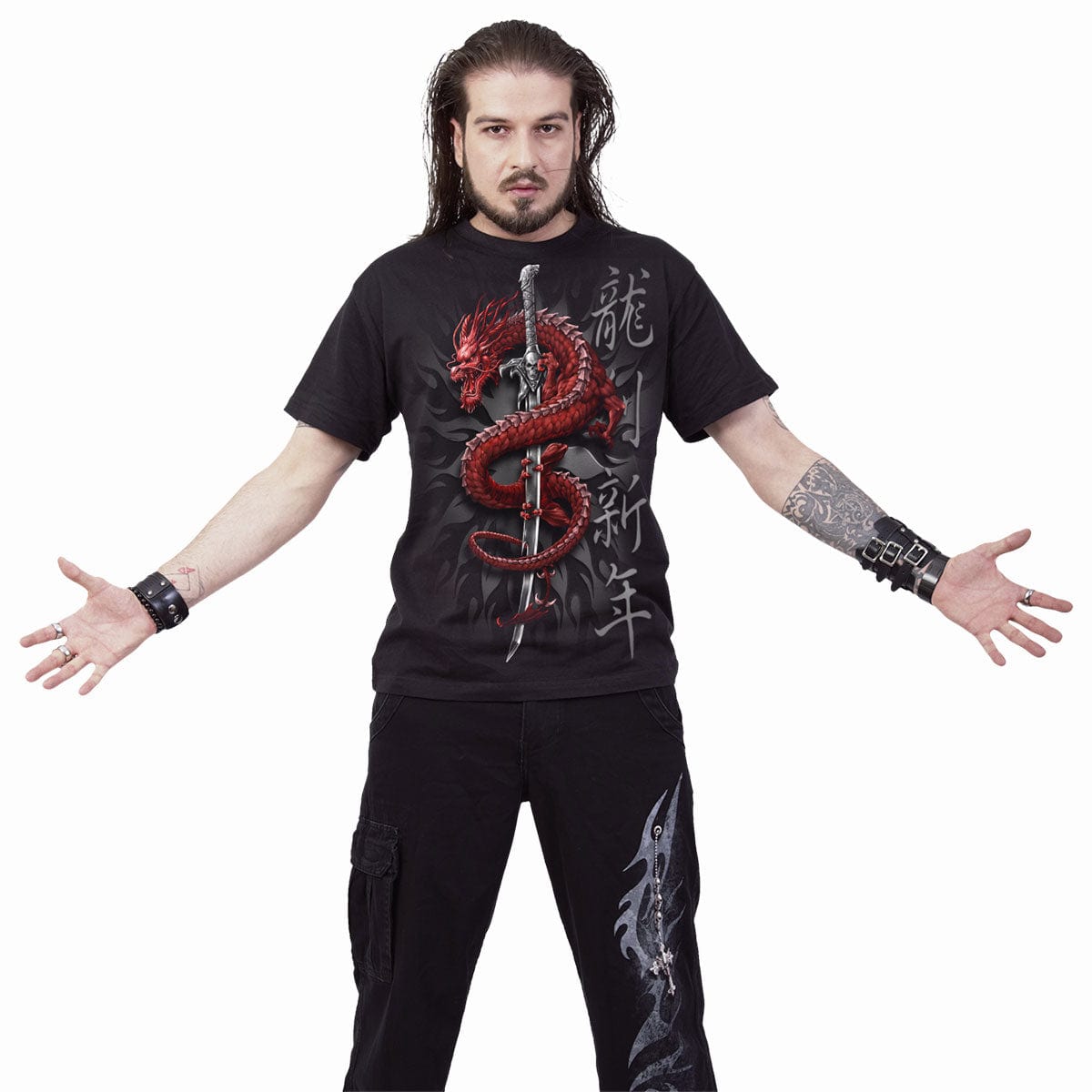 ORIENTAL DRAGON - T-Shirt Black - Spiral USA
