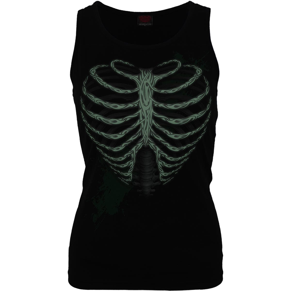 HEART RIBS - GLOW IN THE DARK - Razor Back Top Black - Spiral USA