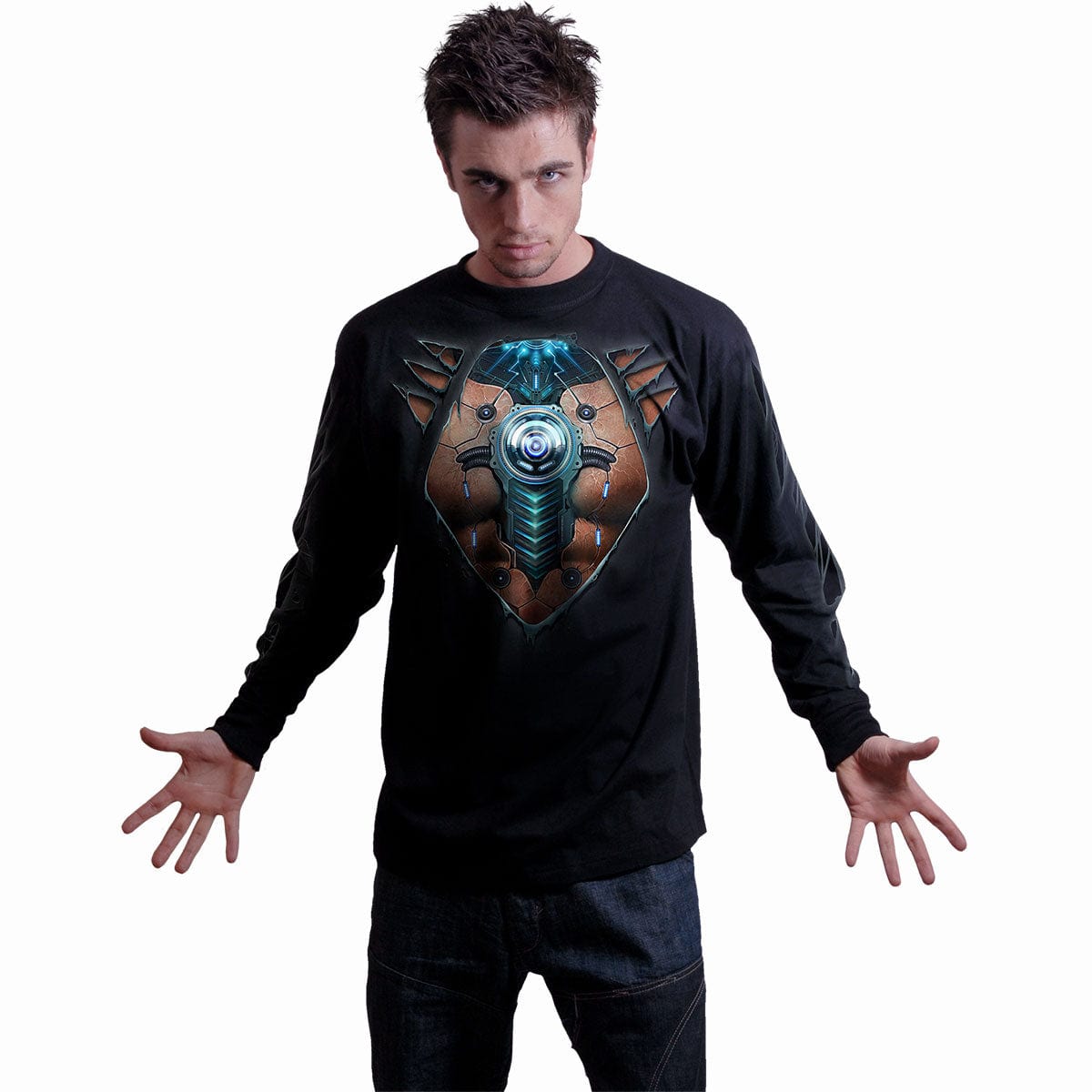 CYBER SKIN - Longsleeve T-Shirt Black - Spiral USA