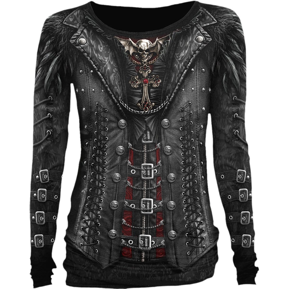 GOTHESS WRAP - All Over Baggy Top Black - Spiral USA