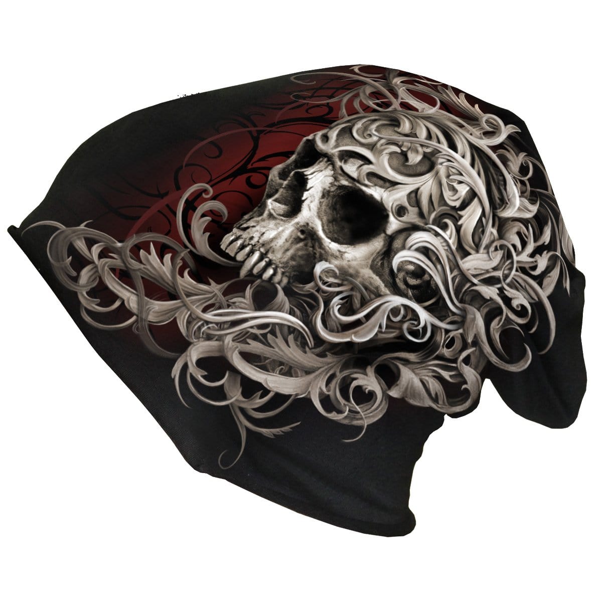 SKULL SHOULDER WRAP - Light Cotton Beanies Black - Spiral USA